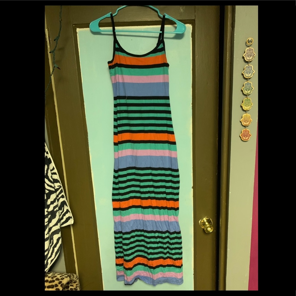 Colorful striped maxi dress